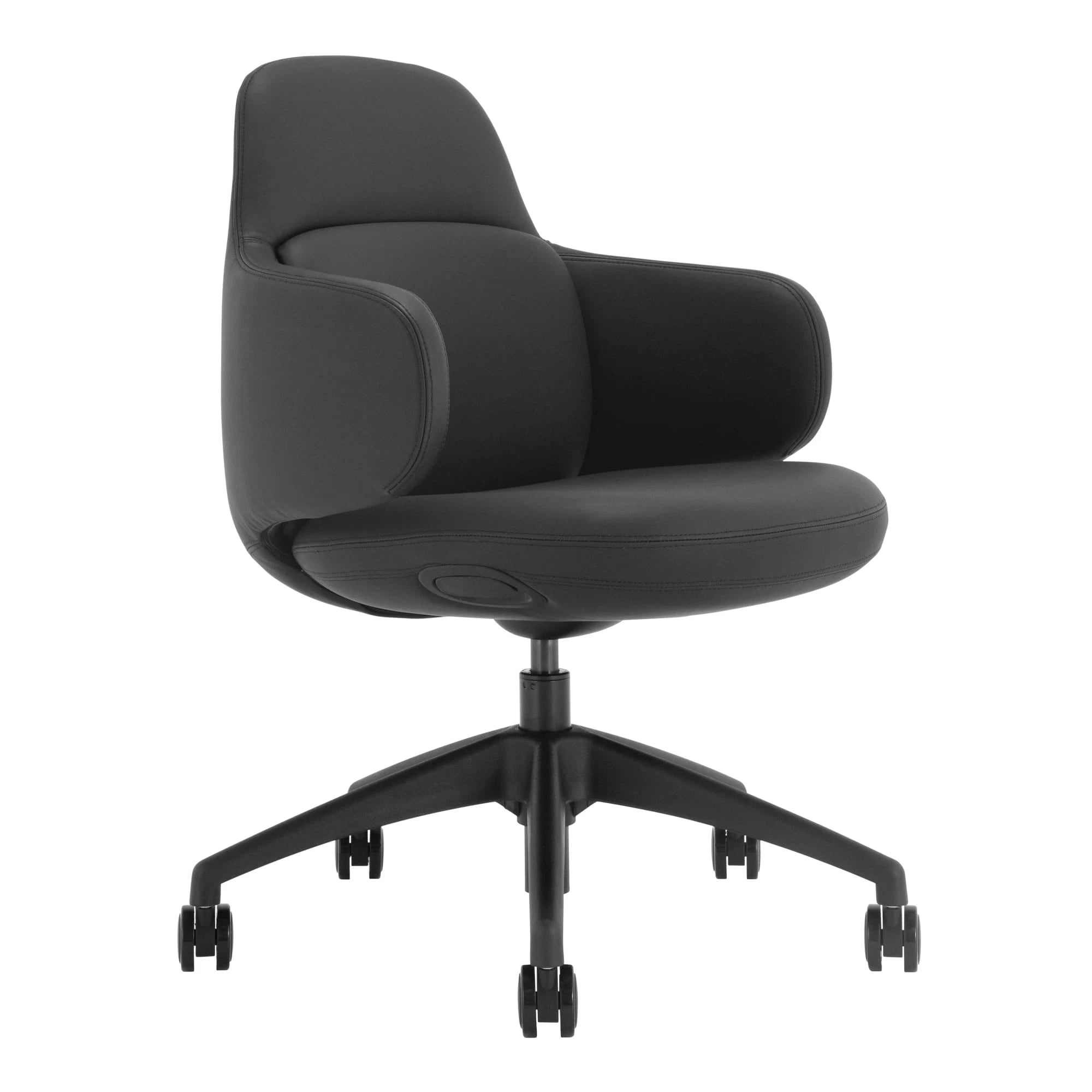Black office chair with a modern design on a white background