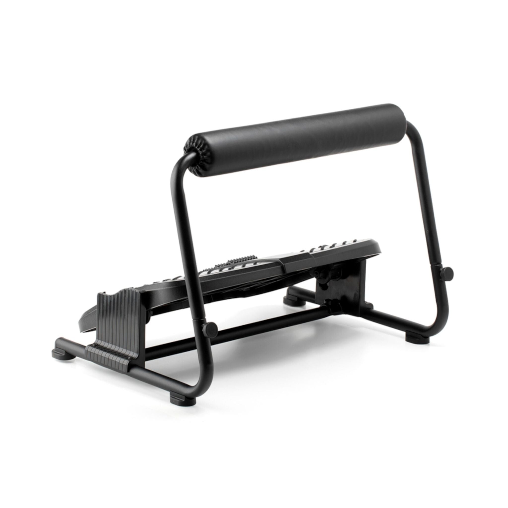 Black exercise equipment on a white background