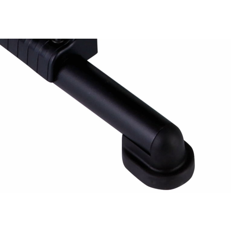 Black metal rod or bar on a white background