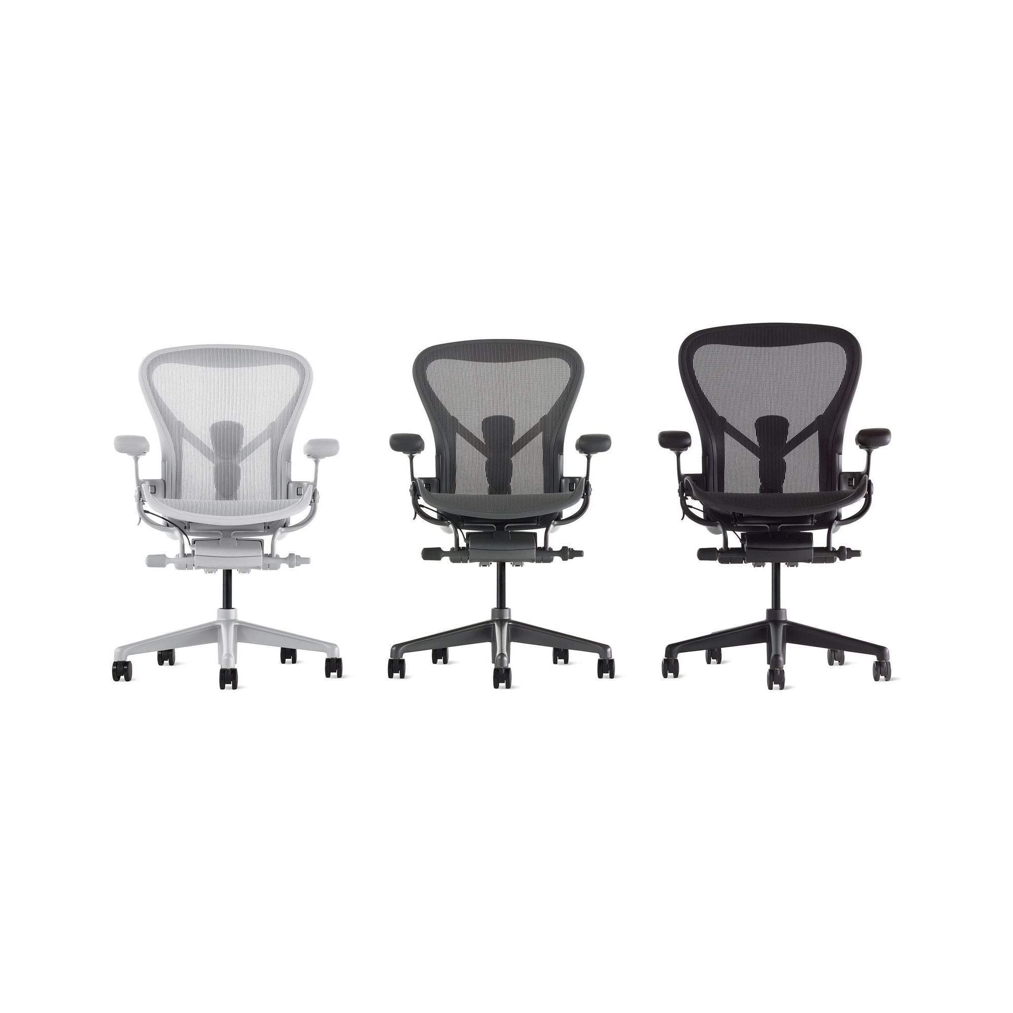 Herman Miller Aeron Chair carbon frame with Satin Carbon Base and Chassis