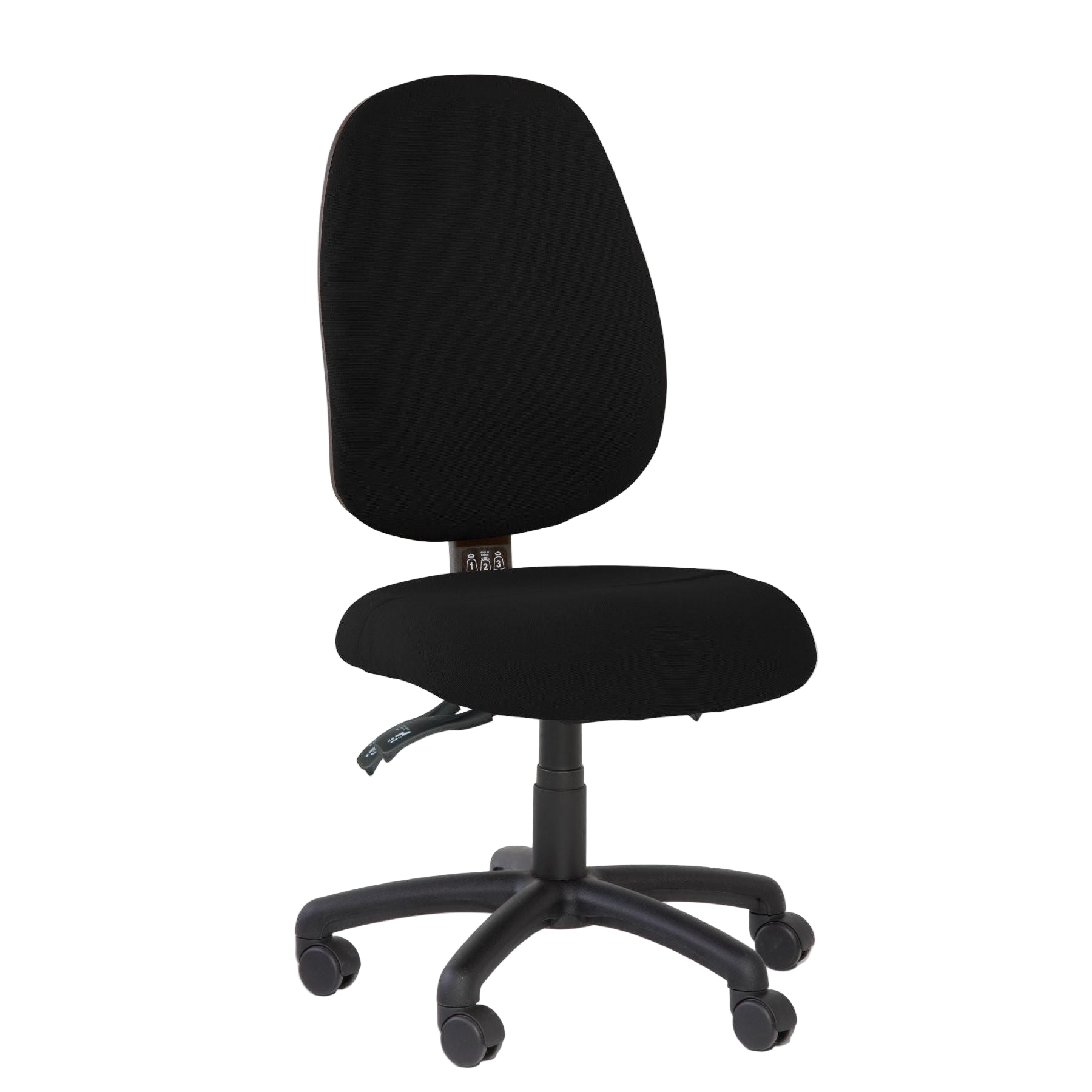 Black office chair on a white background