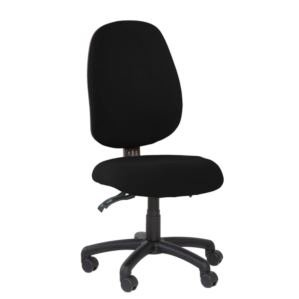 Black office chair on a white background