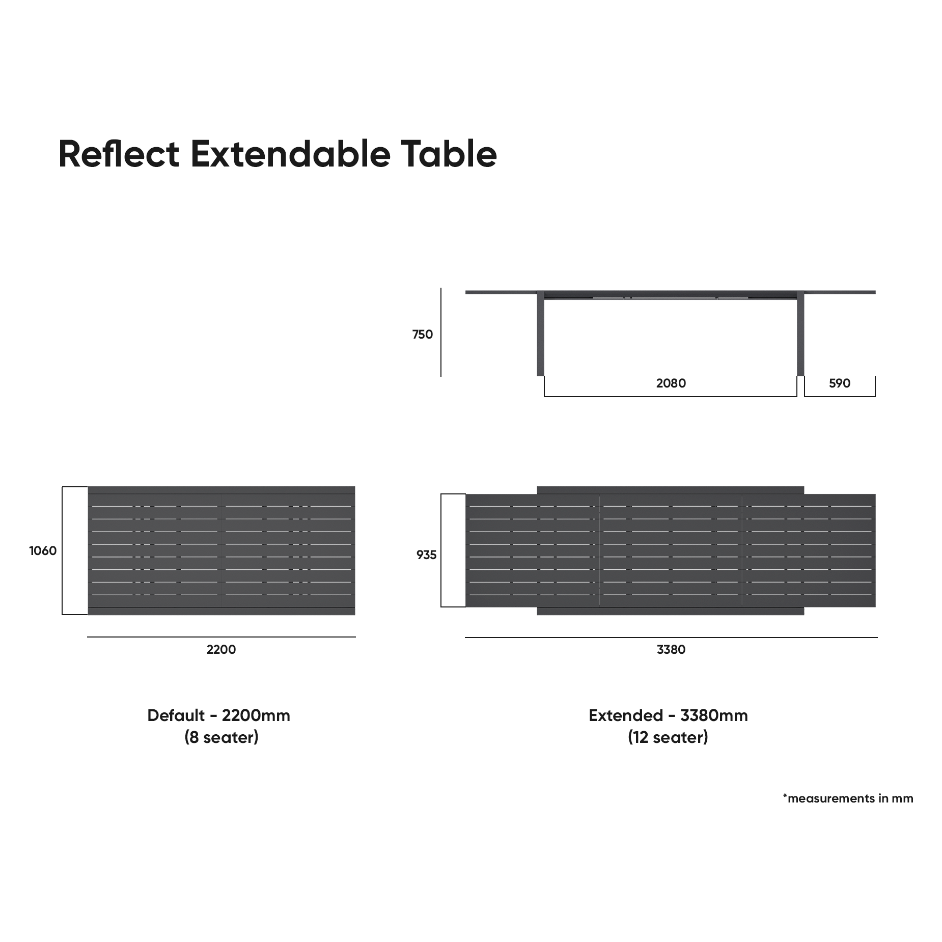 Reflect Outdoor Extendable Table