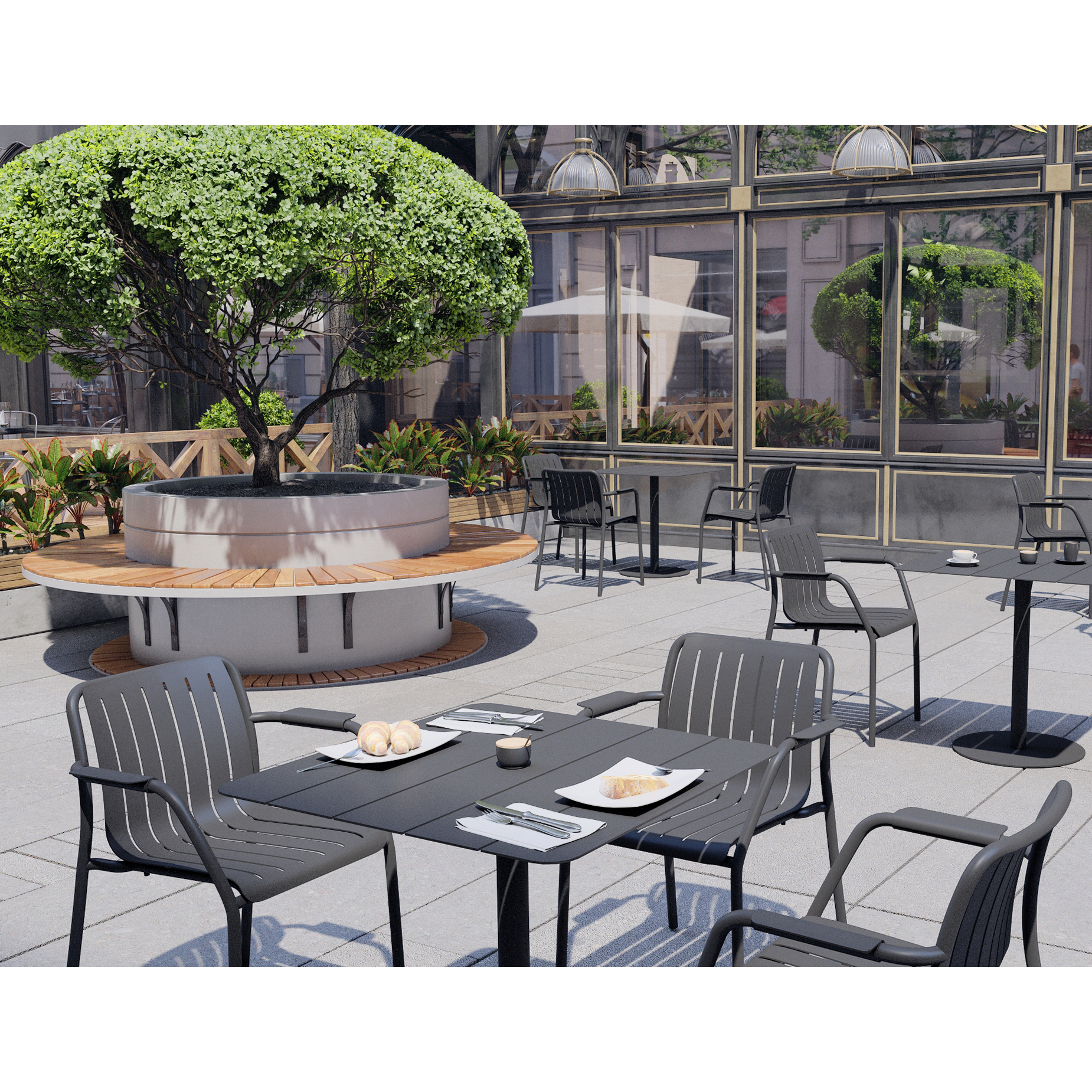 Roku Outdoor Cafe Table Setting