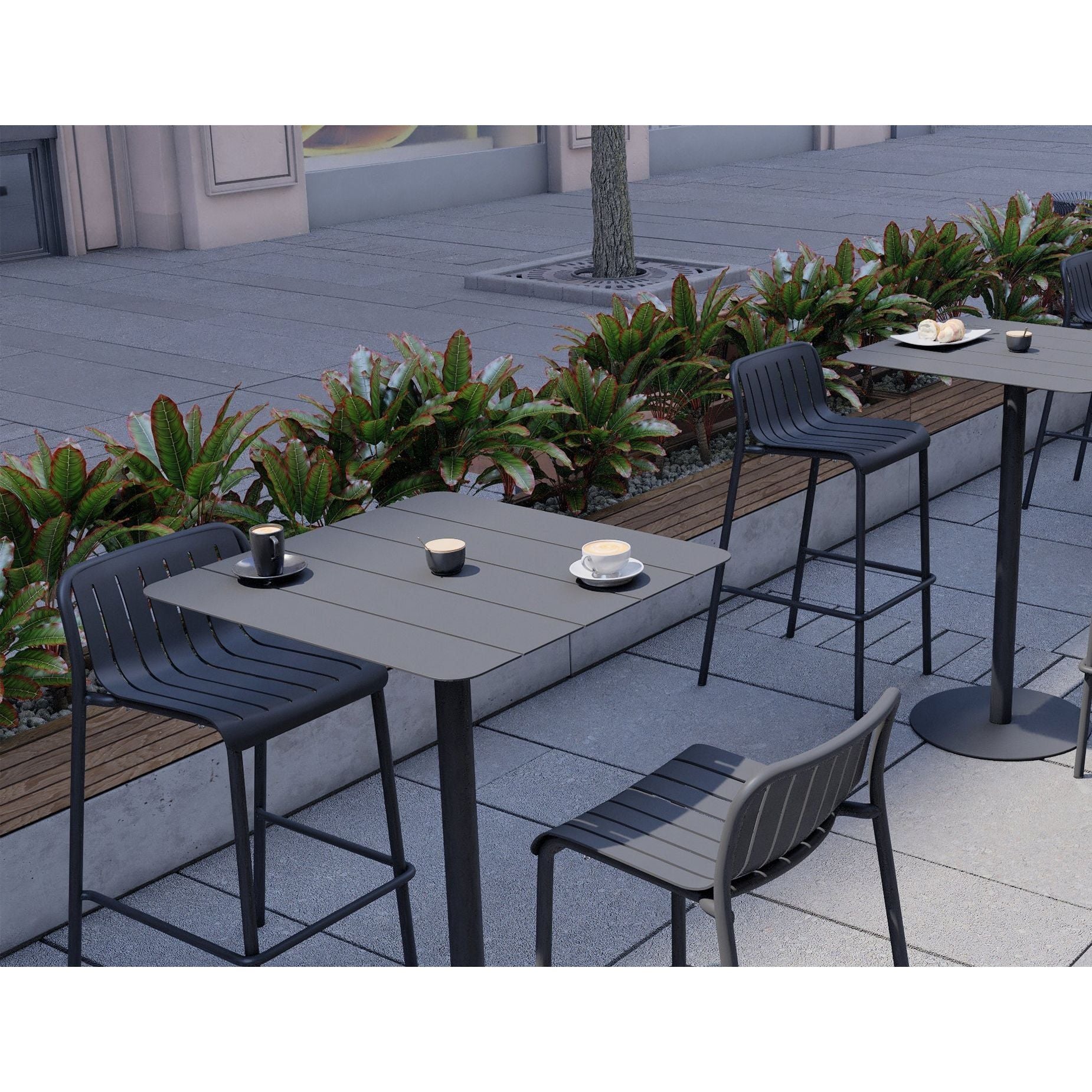 Roku Outdoor High Bar Table Setting