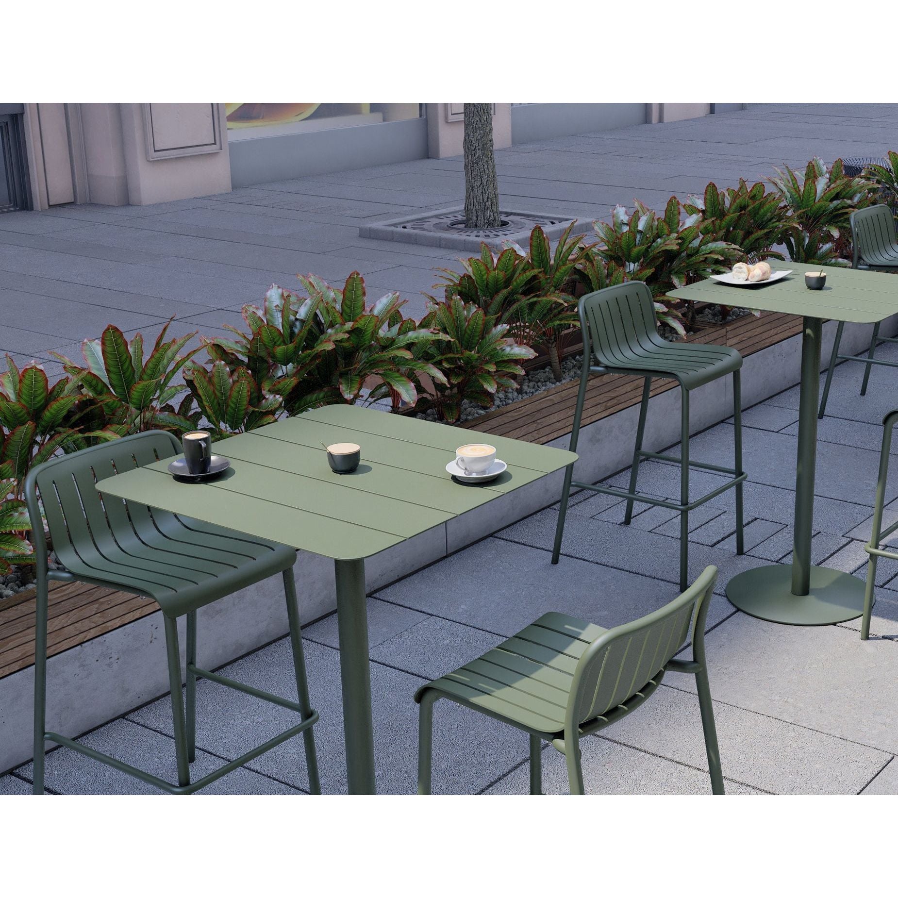 Roku Outdoor High Bar Table Setting