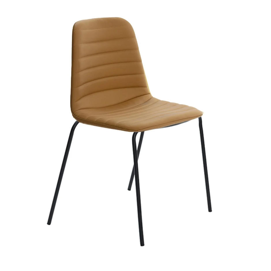 Brown chair with black legs on a white background