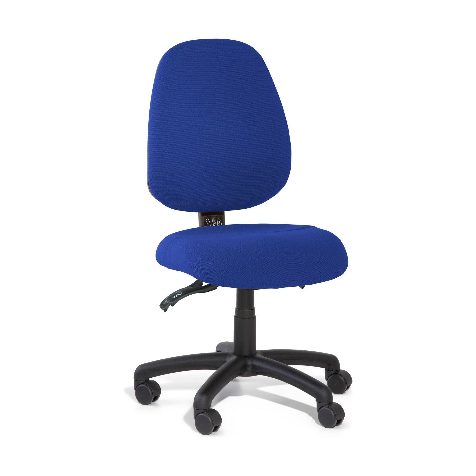 Blue office chair on a white background