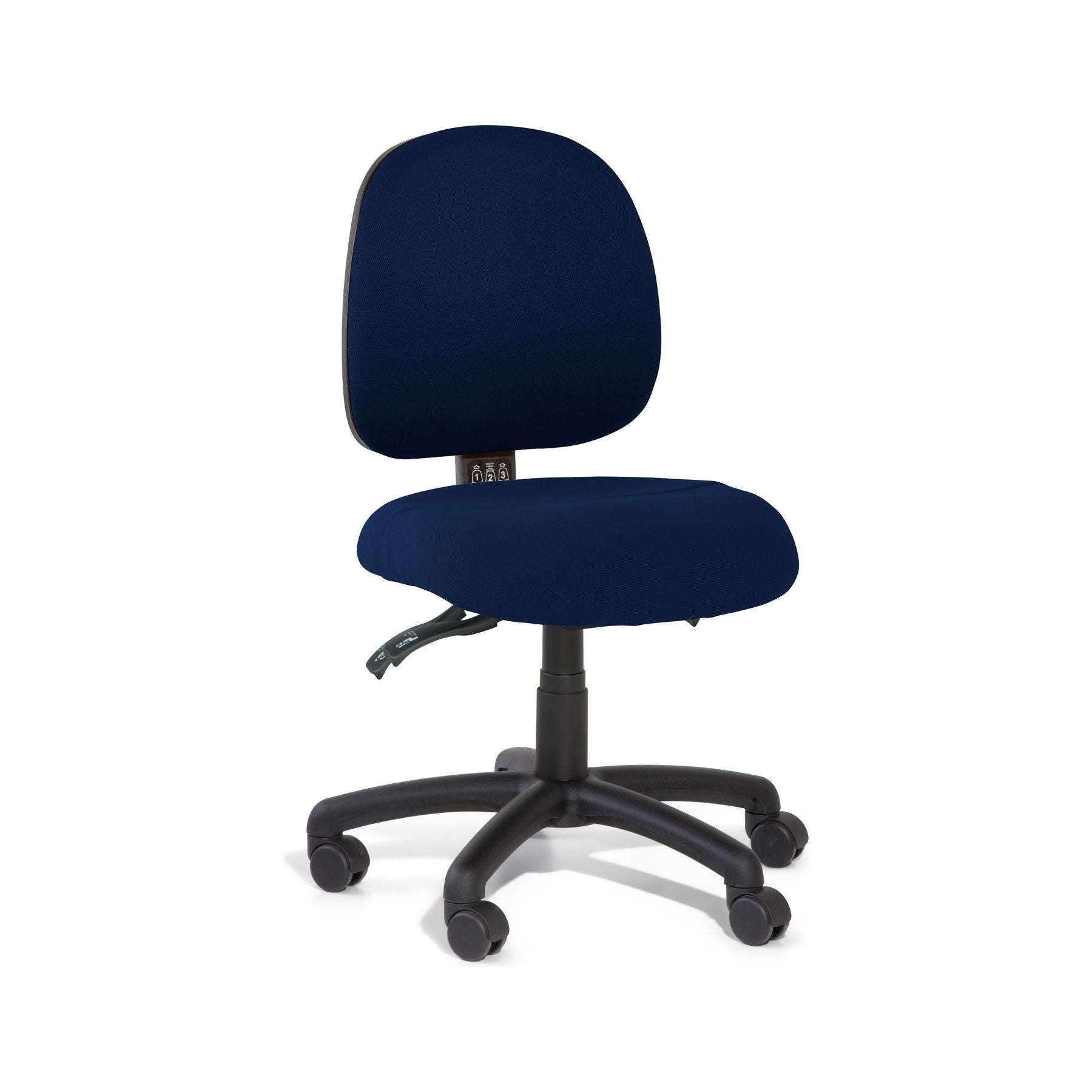 Blue office chair on a white background