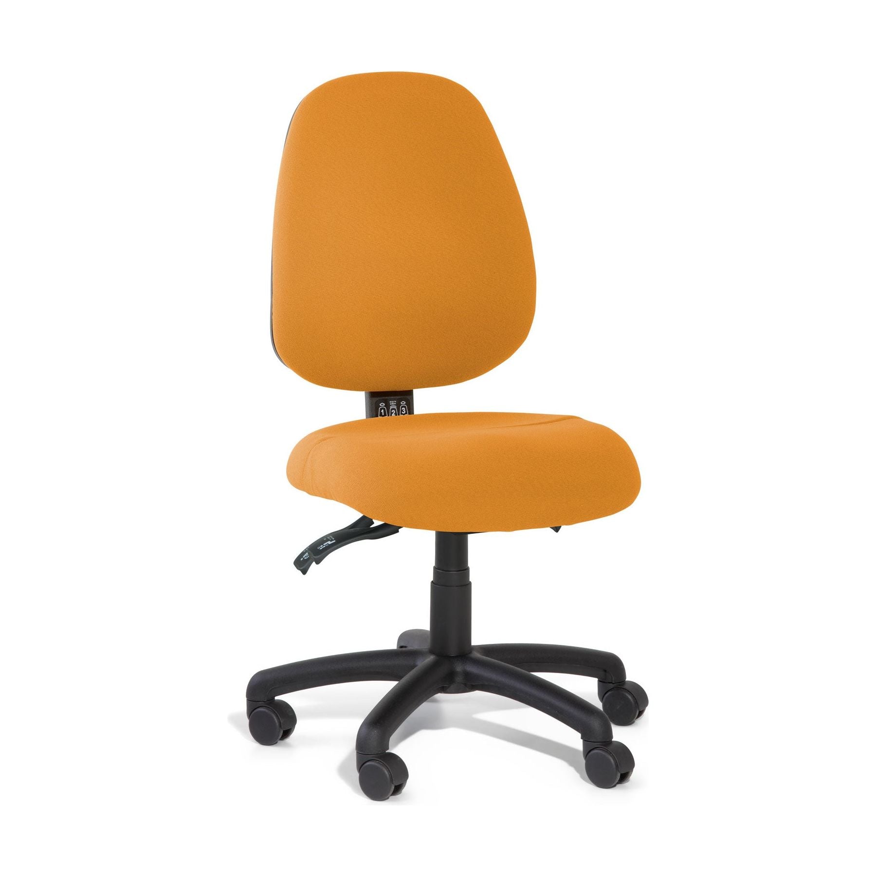 Orange office chair on a white background
