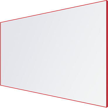 Slim Edge Projection Magnetic Porcelain Whiteboard - Coloured Edge