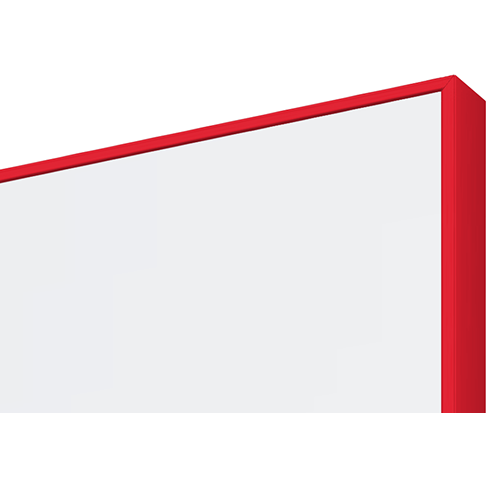 Slim Edge Projection Magnetic Porcelain Whiteboard - Coloured Edge