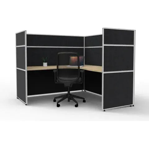 SHUSH30 Corner Workstation - 1 Person - Screen Hung Top