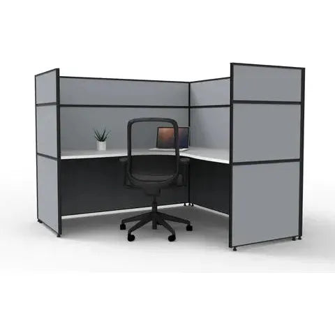 SHUSH30 Corner Workstation - 1 Person - Screen Hung Top