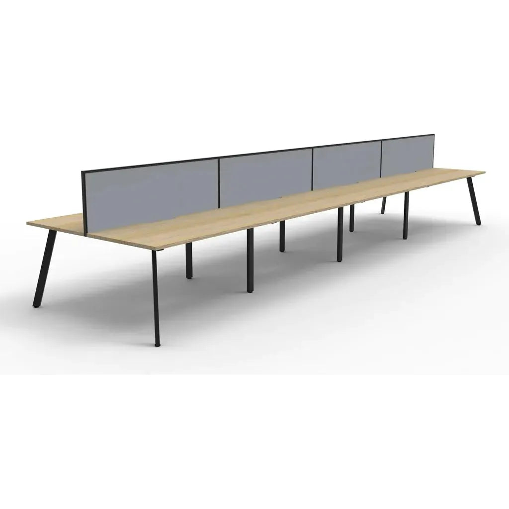 Eternity 8 Person Double Sided Workstation with Screens