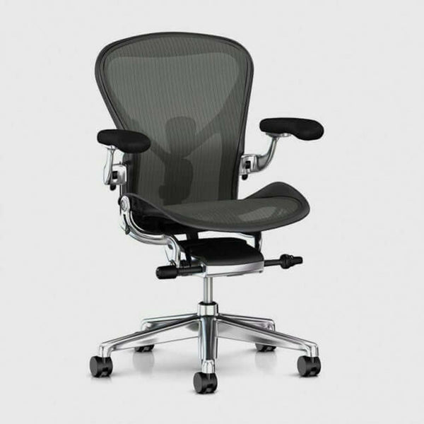 Aeron Chair with Aluminium Frame and Graphite Mesh