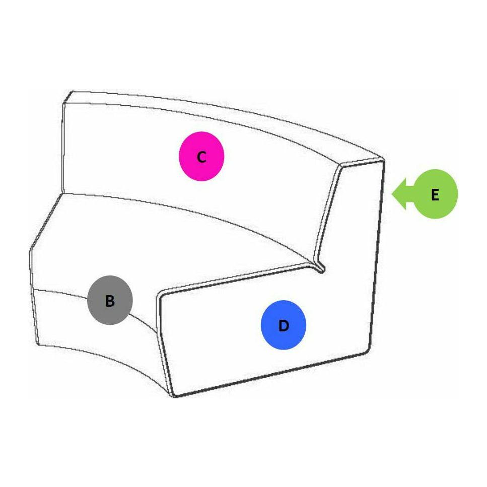 Blinc Low Back Curved Modular Seat